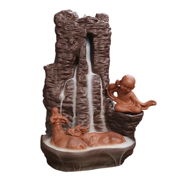 Purple Clay Shepherd Boy Incense Fountain - Image 5