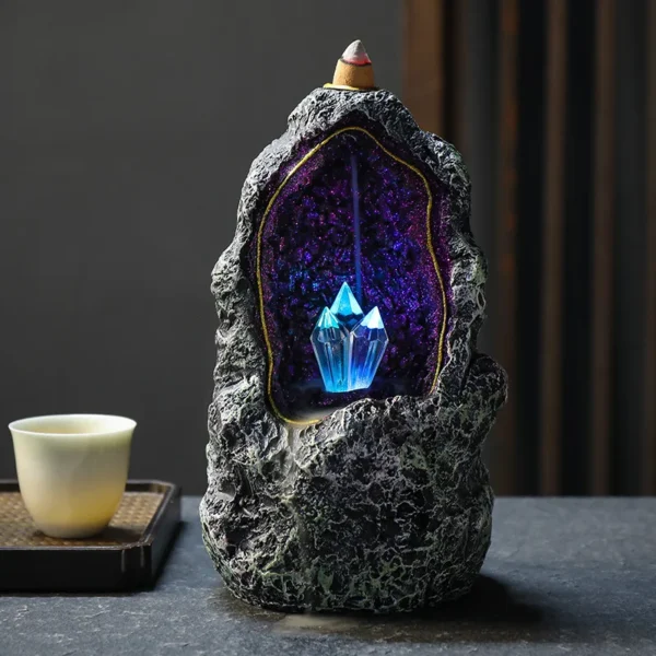 Crystal Cave Incense Burner with LED - Image 5