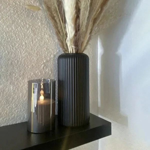 Striped Ceramic Flower Vase - Image 4