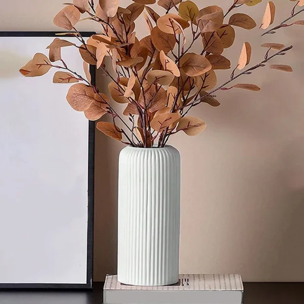 Striped Ceramic Flower Vase - Image 2